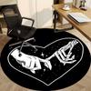 1pc Love Heart Office Round Area Rug, Indoor Mat Suitable ForOffice, Under Office Chairs Bedroom Living Room Home Decor, Room Deco q090