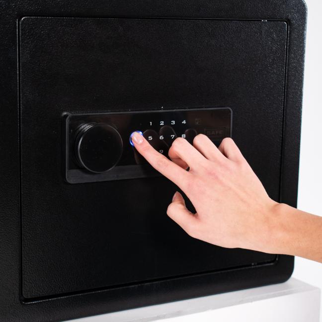 Armored Home Biometric Fingerprint Safe 36x40x30 Cm Black