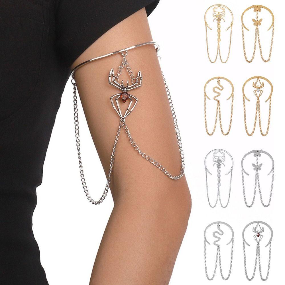

Open Upper Arm Bracelet Butterfly Pendant Arm Bangle Punk Arm Cuff Bracelet Ladies