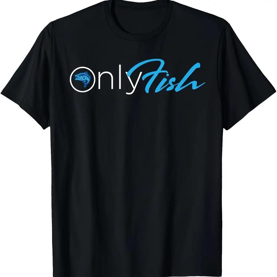

Onlyfish Men s Women s Fishing Graphic TShirt Soft Breathable Black with Blue Lettering Lightweight Machine Washable Crewneck... S разноцветный