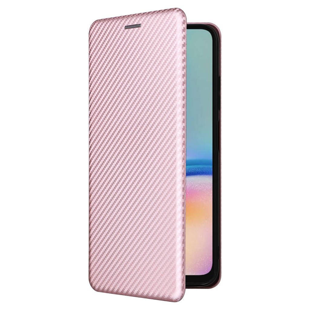 For Samsung Galaxy A05s 4G Case Carbon Fiber Texture PU Leather Phone Shell with Card Slot