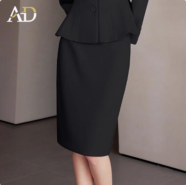 AD Winter Damen High-End Pink Wollmischung Blazer & Hosen Set - Elegantes Professionelles Outfit