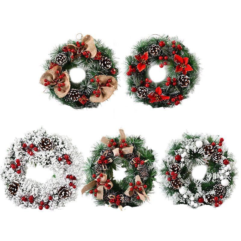 Stunning Wall Hanging Christmas Wreath With White Ornaments And Red Berries For Festive Decor
