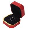 Ring Display Box Flocking Inner Elegant Jewelry Protective Storage Gift Box with Light for Engagement WeddingRed