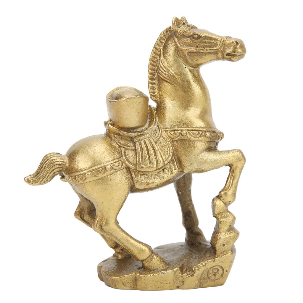 Horse Statue Hand Crafted Wealth Symbolize Standing Horse Statue Real Look Brass Horse Sculpture