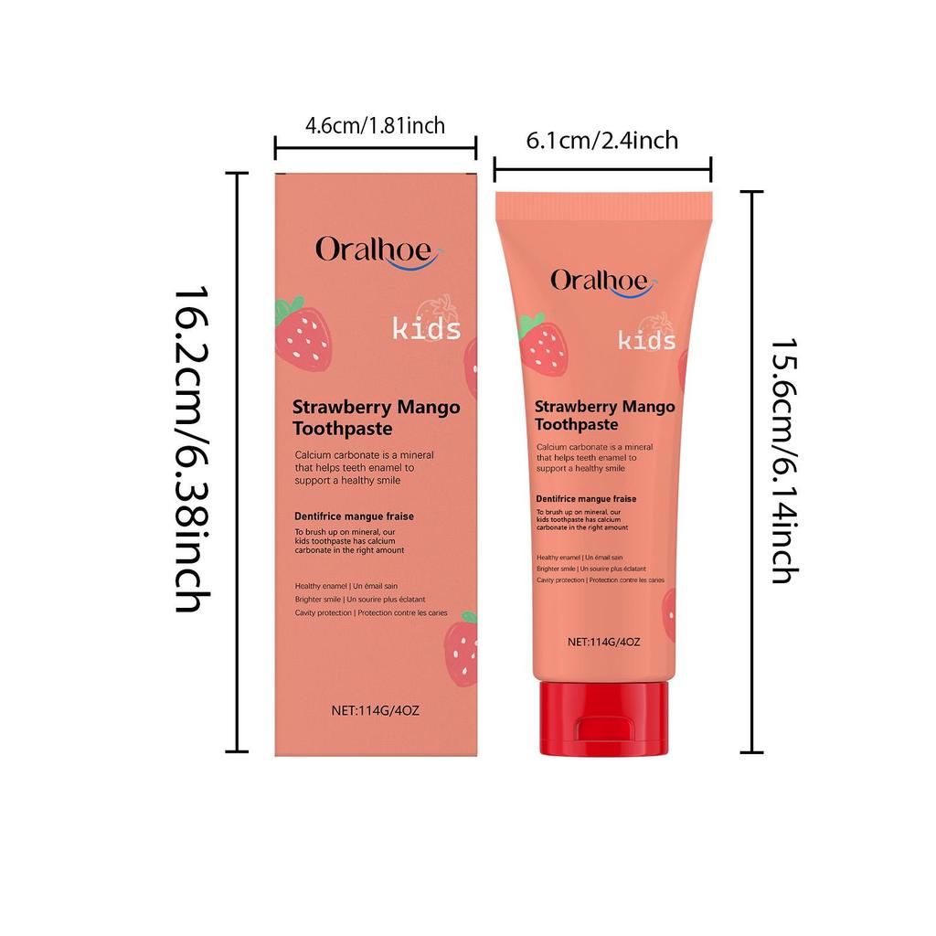 Strawberry-Flavored Kids' Toothpaste: Cleans Teeth, Prevents Cavities