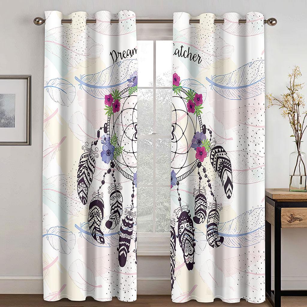 

Тканые шторы с принтом «Ловец снов» Две независимые шторы слева и справа Плотные шторы для спальни 132cmx160cm