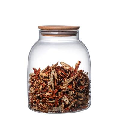 ZISIZ Large Glass Storage Jar with Bamboo Lid
