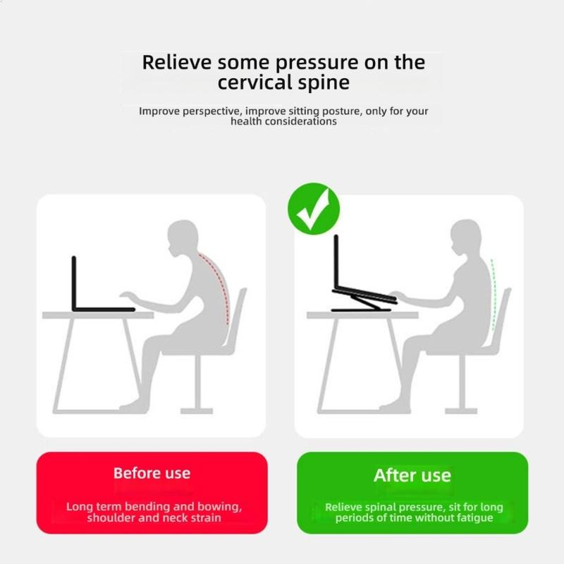 Foldable Laptop Stand Double Shaft Height Adjustment Cooling Laptops Risers 360Degree Rotating Base for Belows 17in Device