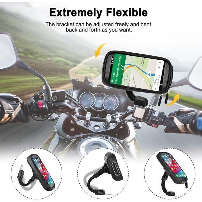 Support Smartphone Moto - ENONEO - Étanche - Rotation 360° - Compatible Jusqu'à 6,7 Pouces