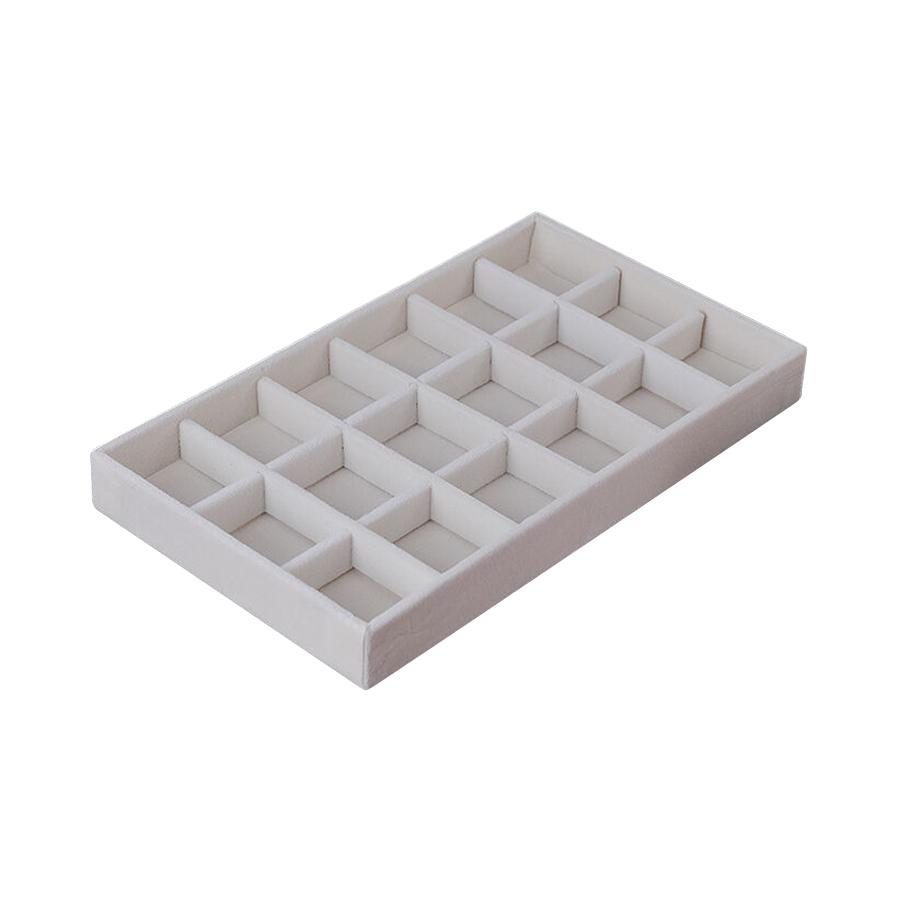 1PC, Flocking Jewelry Box Jewelry Tray, Color: Beige