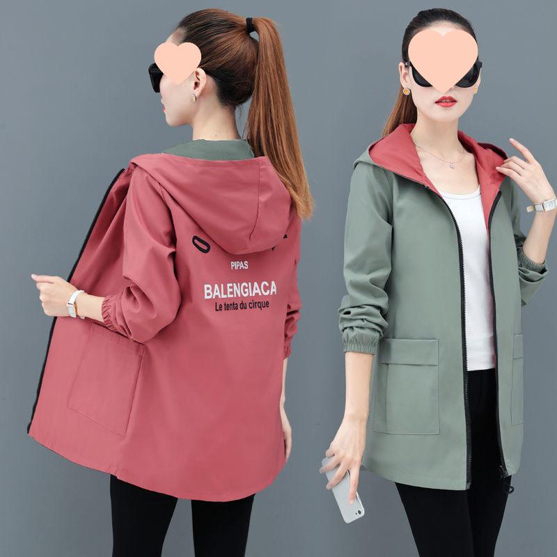 

Reversible Women s Mid-Length Trench Coat, 2025 Spring/Autumn, Loose Fit, Plus Size, Korean Style, Hooded, Trendy Top 3XL (145-160 jin)