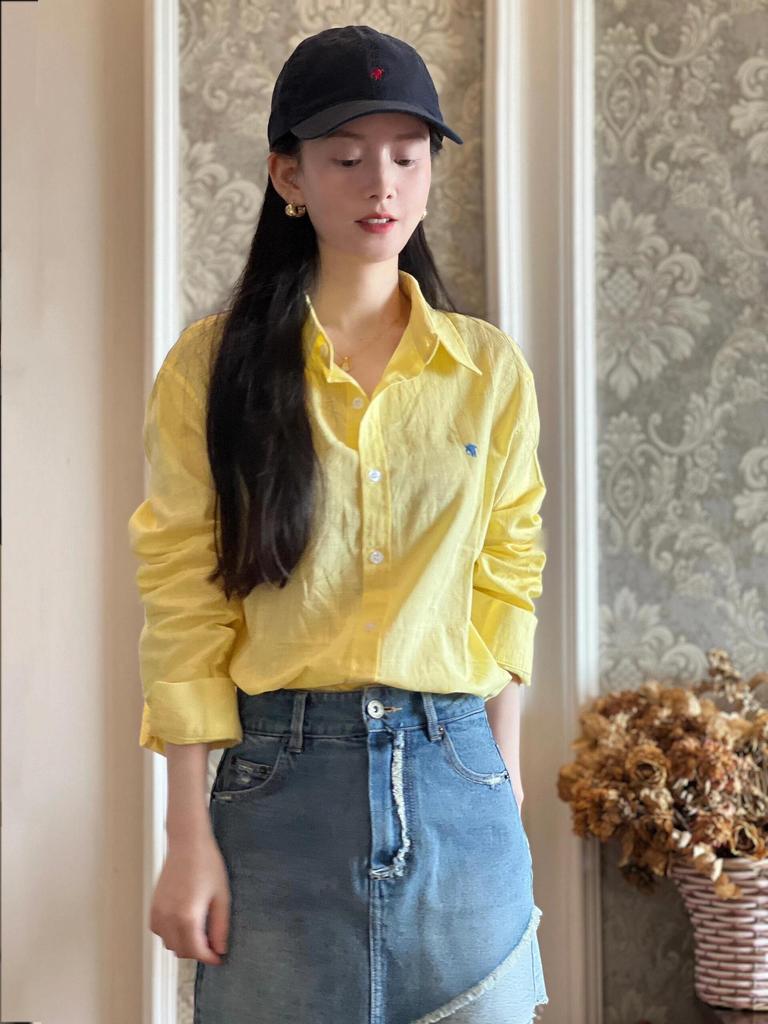 RL Ralph Lauren Small Pony Logo Linen Sun Protection Long Sleeve Polo Shirt - Men's & Women's Spring/Autumn Collection.