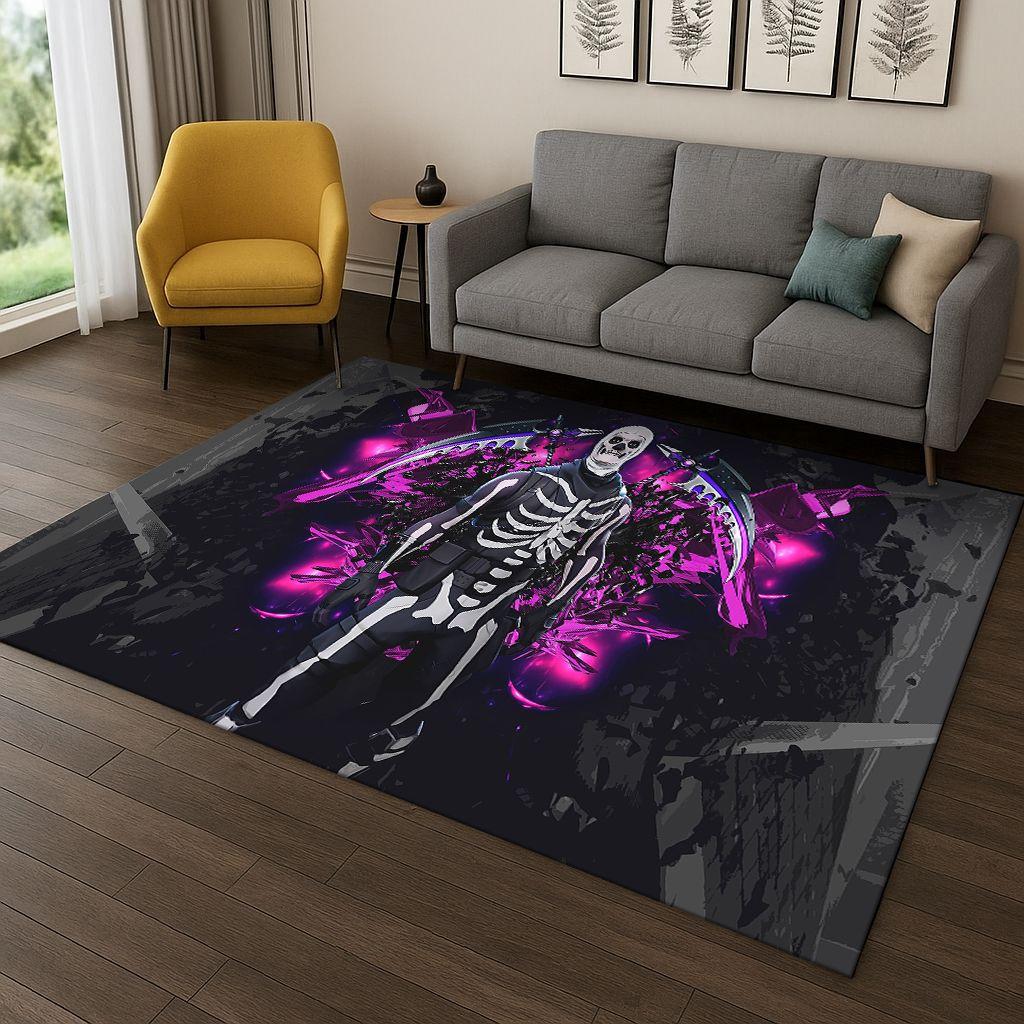 3D-Fortnite-Spielteppich mit Cartoon-Motiv für Schlafzimmer, Wohnzimmer, Sofa, Fußmatte, Heimdekoration, rutschfester Spielteppich für Kinder, Weihnachtsgeschenk