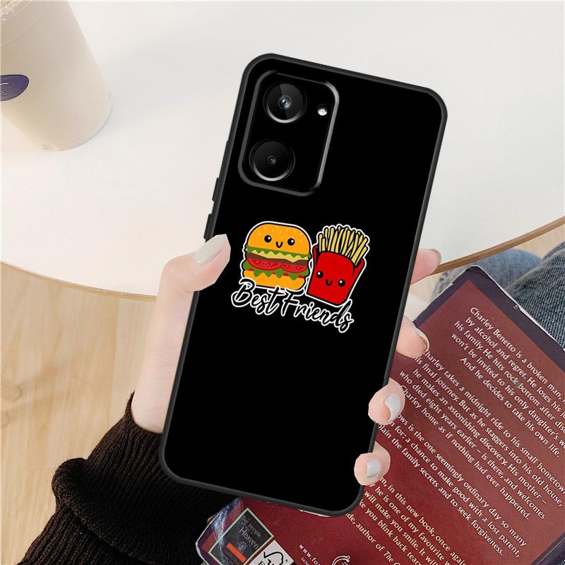 French Fries Burger Pizza Case For Realme GT 7 Pro GT 6T 6 5 C55 C53 C51 C21Y C25S C61 C67 C75 10 11 12 13 14 Pro Plus