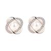 Cercei Mici cu Perle din Argint Sterling S925, Perle Coreene, Cercei Stud Minimaliști Eleganți, Diametru 1,1 cm, Alb