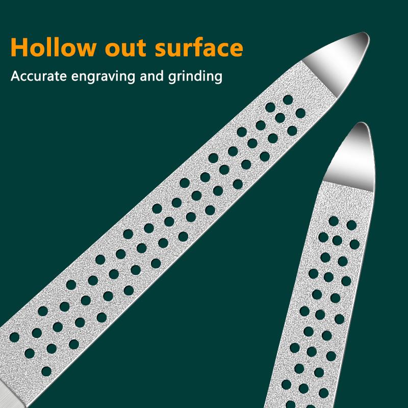 Silver Hollow Out Nail Art Professional Nail File Metal Nail File Double Sided High Quality Nail File Manicure Pedicure Tool