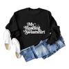 Cross-Border European & American Fashion Casual Letter Print Round Neck Sweatshirt