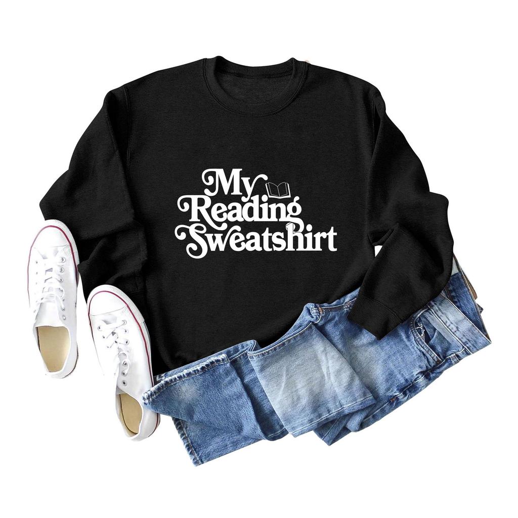 Cross-Border European & American Fashion Casual Letter Print Round Neck Sweatshirt