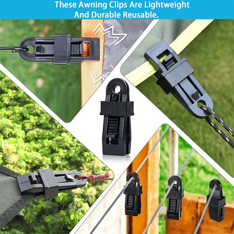 Heavy-Duty Tent Clips - Weatherproof & Strong, Perfect for Securing Tarps & Awnings During Outdoor Camping & Adventures - Reusable & Versatile