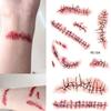 25pcs Acars Tattoos Temporary Tattoo Stickers Fake Scab Blood Stitched Injuries Halloween Sticker Body Makeup Waterproof