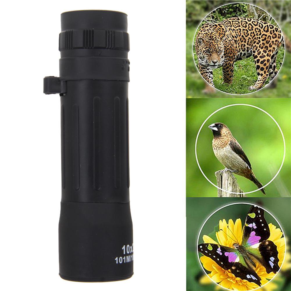 10x25 Outdoor Telescope Night Vision Mini HD Monocular Adjustable Focal Length with Cleaning Cloth for Bird Watching Tourism