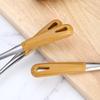 201 Stainless Steel Wood Grain Long Handle Soup Ladle Colander for Hot Pot, Household & Restaurant Kitchen Serving Spoon