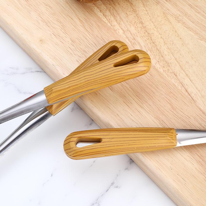 201 Stainless Steel Wood Grain Long Handle Soup Ladle Colander for Hot Pot, Household & Restaurant Kitchen Serving Spoon