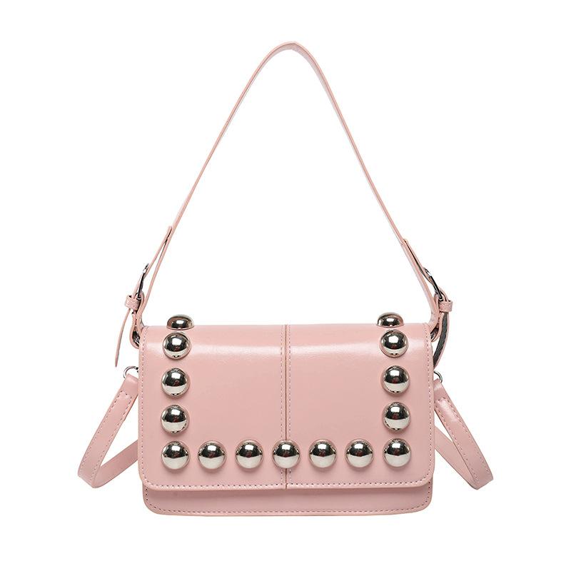 Bags This Year's Popular Bag 2025 New Korean Version Fashion Rivet Shoulder Bag Women's Versatile Messenger Small Square Bag