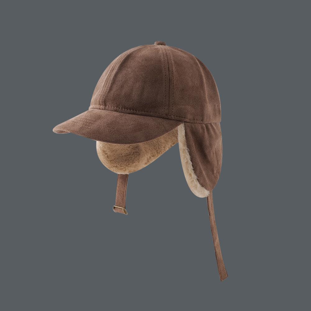 

Новая бархатная бейсболка для езды на велосипеде, теплая кепка Lei Feng, летная кепка, замшевая кепка для защиты ушей для мужчин и женщин M（56-58cm） темно-коричневого