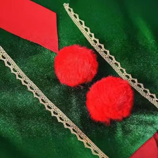 Christmas Elf Costume Set Boys Girls Festive Elf Outfit Kids Classic Red Green Elf Hat Stockings Set Dress-up Attire for Parties Cosplay Performance