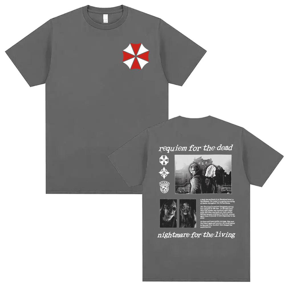 Limited Resident Evil 9 Requiem Violence Aesthetic Tshirt Unisex Women Harajuku Cool Gothic T Shirts 100 Cotton Oversized T Shirt