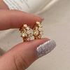 Korean Style Zircon Flower Stud Earrings - Versatile, Luxurious, and Dazzling Jewelry for Women
