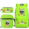 Cartoon Teacup Head Cuphead Student School Bag Backpack Three-piece Set Children's Shoulder Bag Pencil Bag