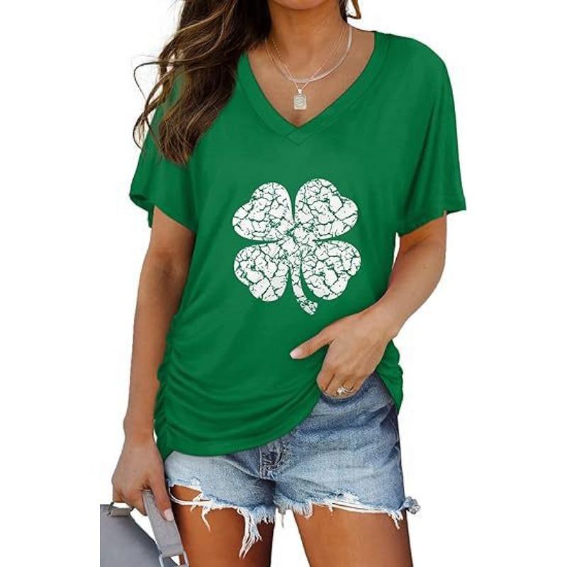 Women's Striped  T-Shirts (women’s) Printed Fashion Gradient Short Sleeved Casual V-neck T-shirt for Women