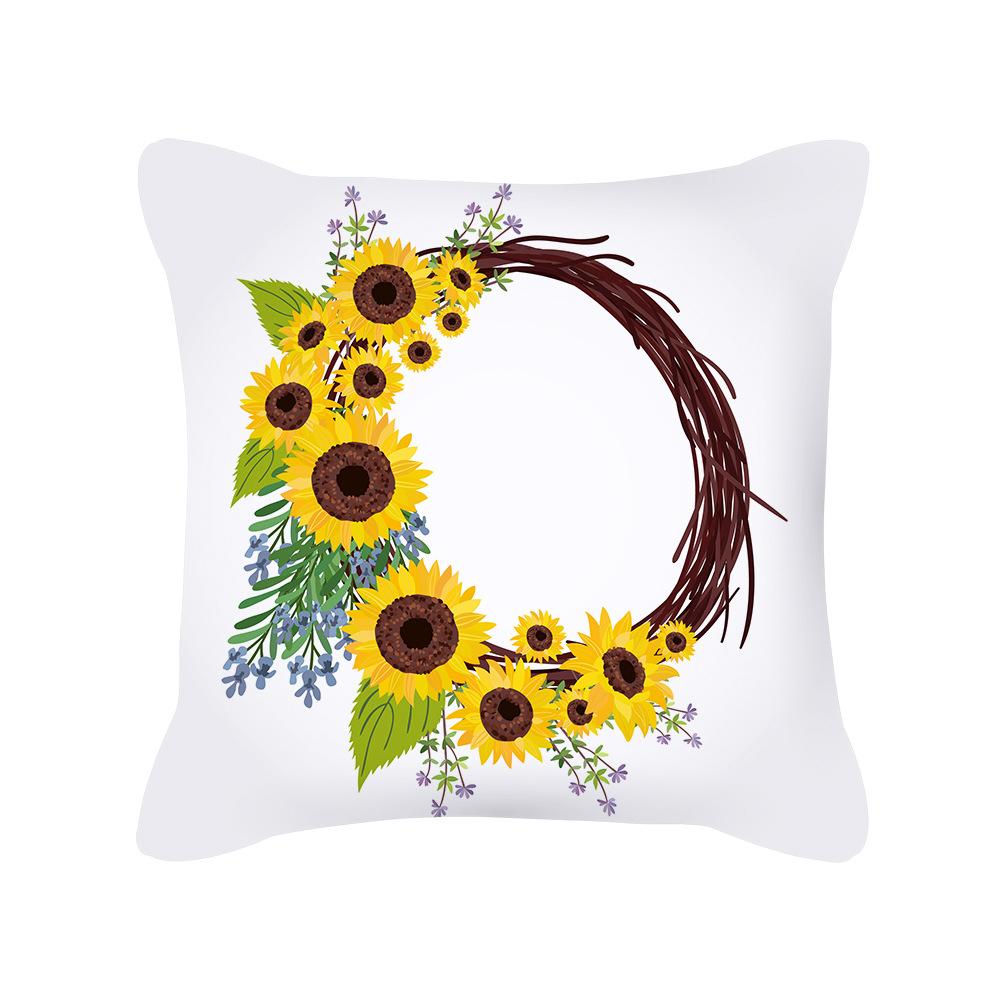New Thanksgiving Throw Pillow Cover Yellow Letter Sunflower Office Cushion Sofa Pillow Cover