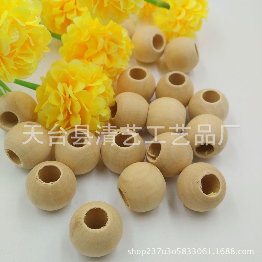 Lotus 25Mm Large Hole Wood Beads Jewelry Accessories Log Round Beads Handmade Beads