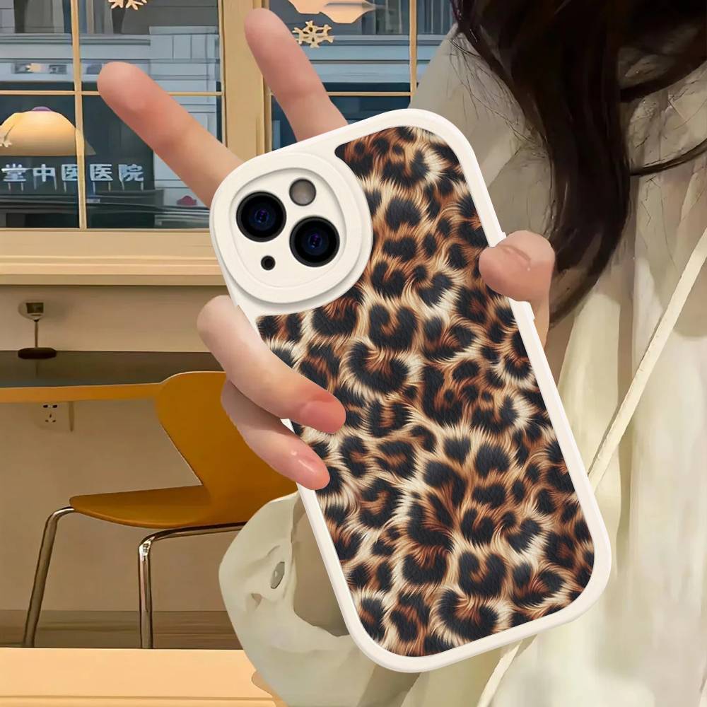 Leopard Cheetah Print Phone Case For IPhone 16 15 14 13 12 11 Pro Max Plus Mini Leather Cover