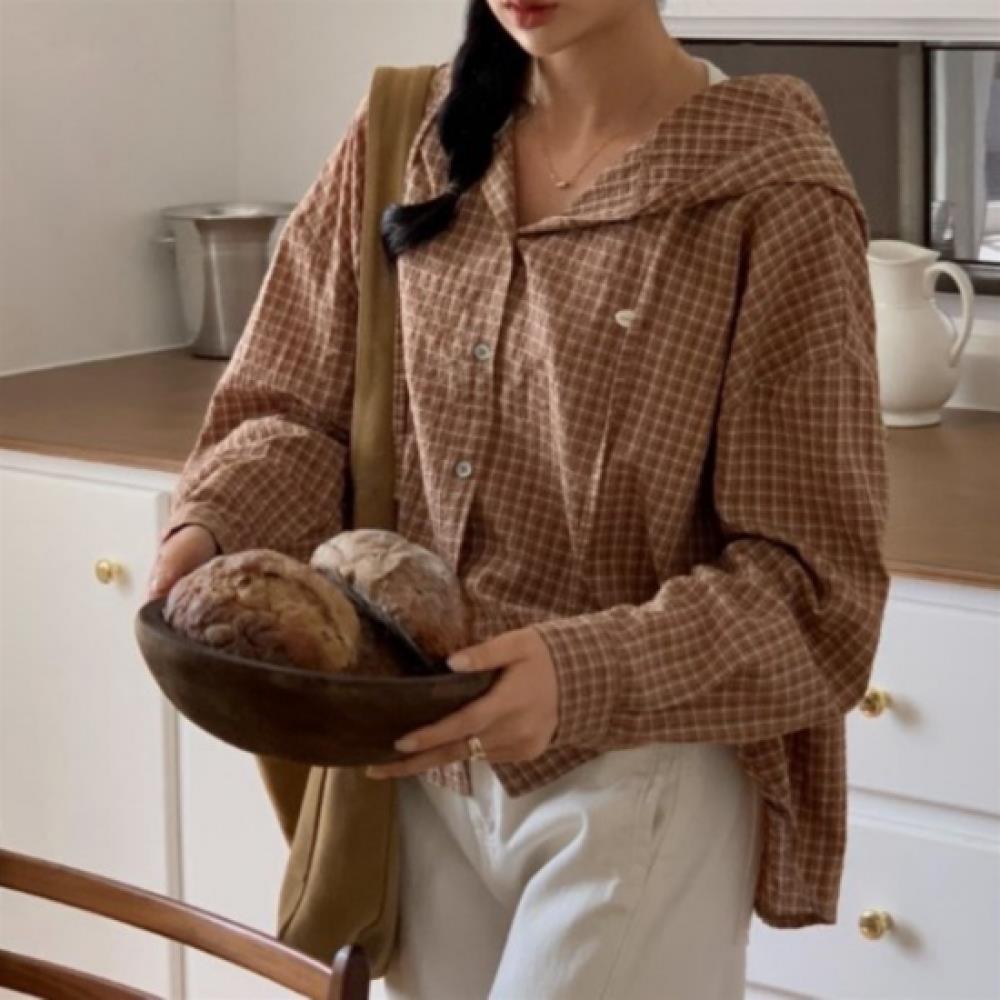 New ArrivalS Open Run Women S kitSch Mood Color Block Check Hooded String Cotton