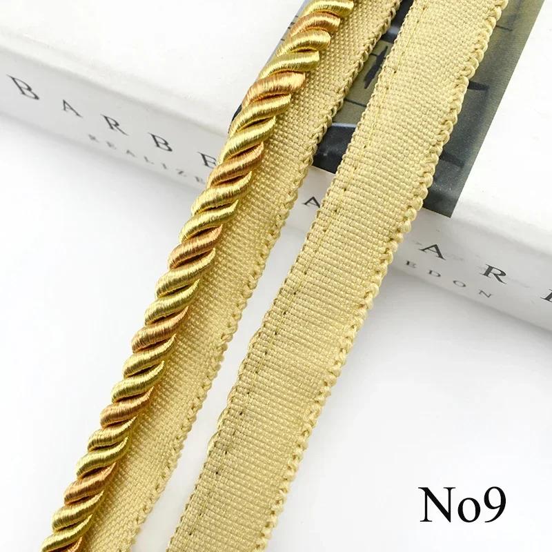 2/5/12M Meetee 6mm Two-color Lace Rope Trim Decorative Strap Webbing Cord for Sofa Curtain Sewing Handmade Material Accessories