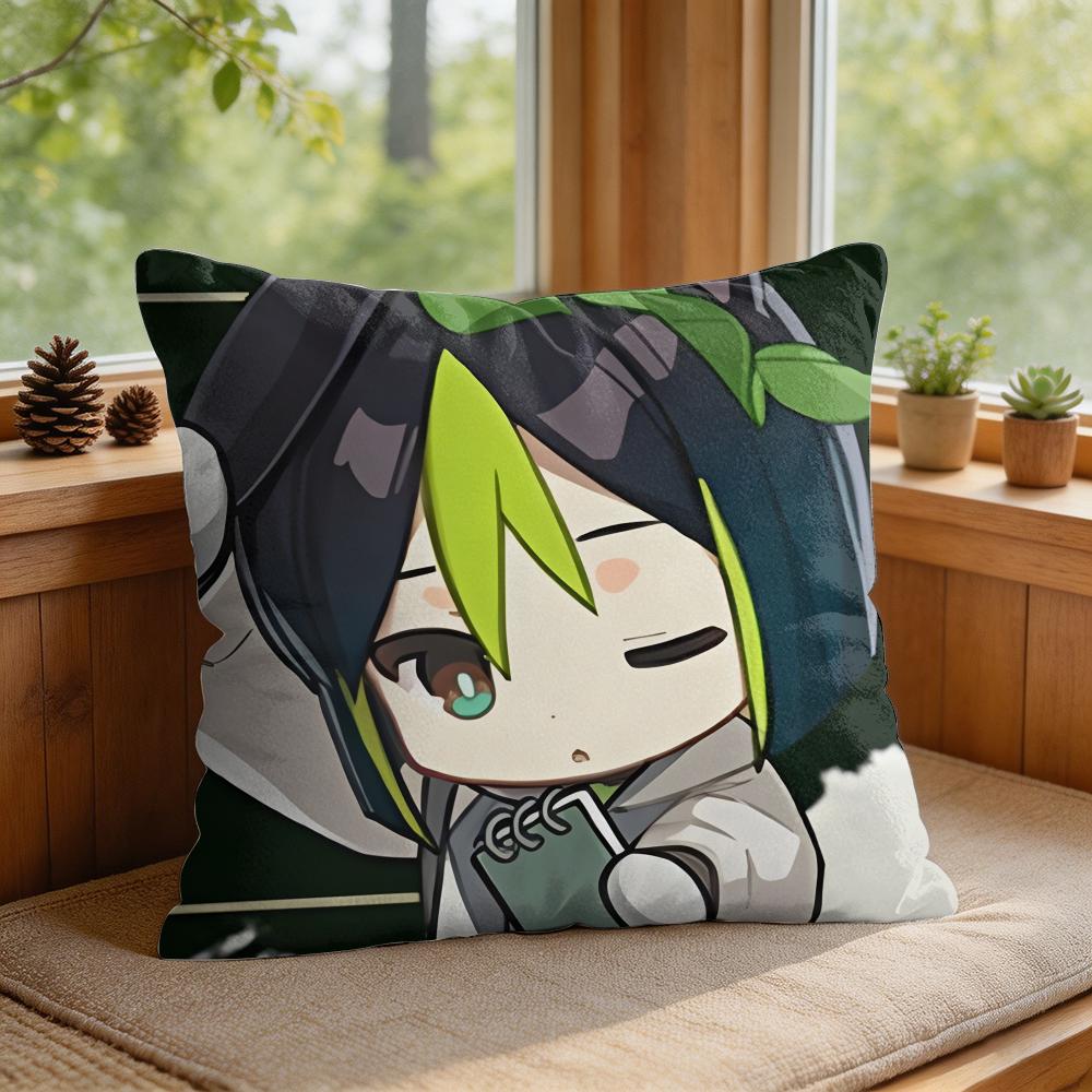 Tighnari Cute Genshin Impact Cushion Cover Square Short Plush Pillow Case Living Room Sofa Home Decor Funda X