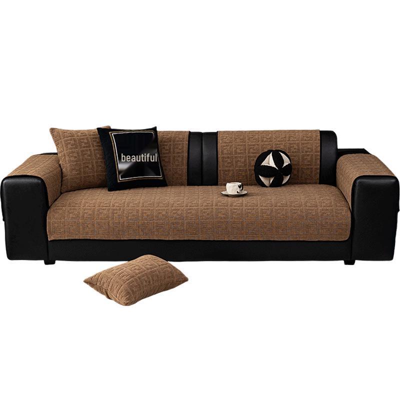 2025 Retro Style Plush Sofa Cushion Cover, Non-slip & Thickened for All Seasons