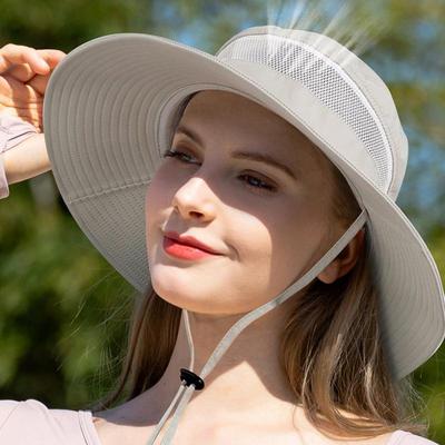 Unisex Breathable Mesh Panel Bucket Hat, Spring Summer UV Protection Sun Hat, Lightweight Outdoor Cap for Work Travel Hiking
