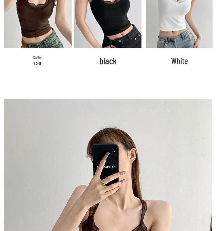 Elegant Lace Back Vest for Women - Slim Fit Summer Tank