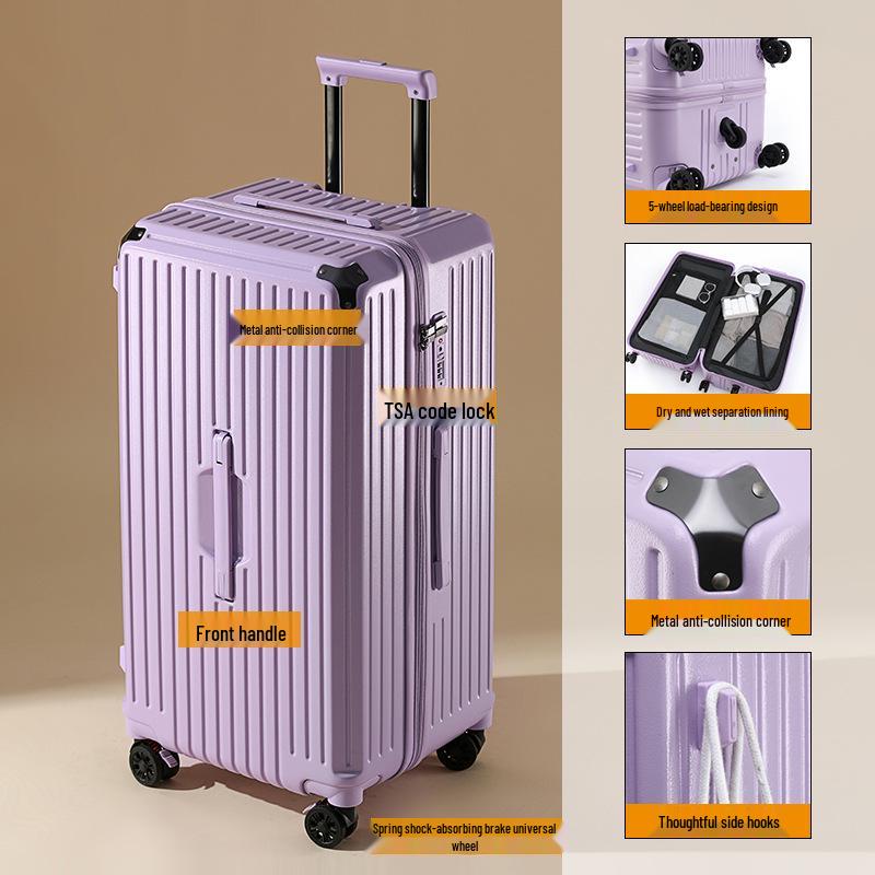 28-inch Women's Multifunctional Travel Suitcase with Charging Port and Large Capacity