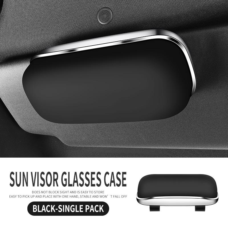 Universal Car Sun Visor Glasses Case, Non-Destructive Install, In-Car Sunglasses Holder & Receipt Clip