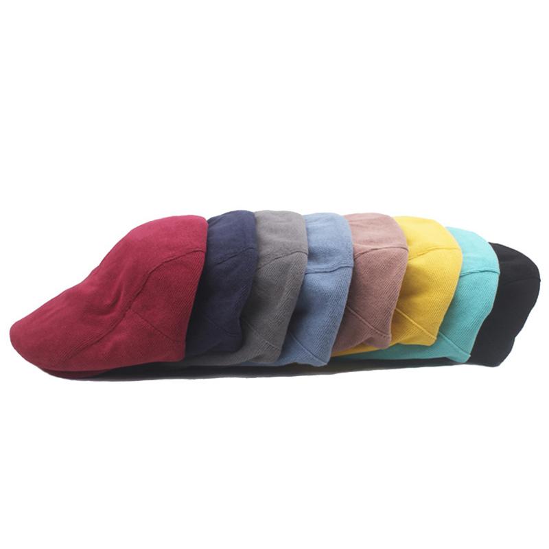 Vintage Beret Hat Men Cabbie Visor Women Corduroy Herringbone Peaked Ivy Cap Newsboy Flat Cap Duckbill Hat Bone Masculino
