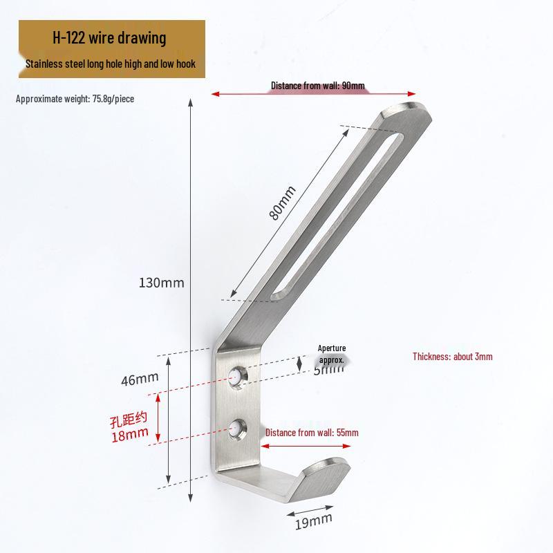 Jinrui Stainless Steel Black Bathroom Hook for Coats and Hats