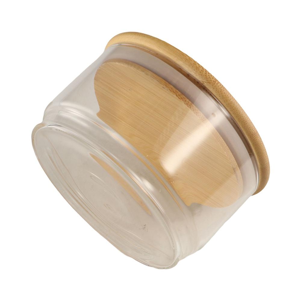 Bambusový kryt Stohovatelné čajové dózy Odolný Vzduchotěsná nádoba na svačiny Průhledná skleněná nádoba Cukroví