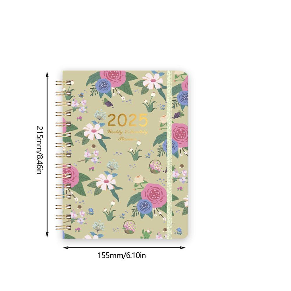 Diary Weekly Planner 2025 Agenda Planner Notebook Flowers Diary Notebook  Home Office
